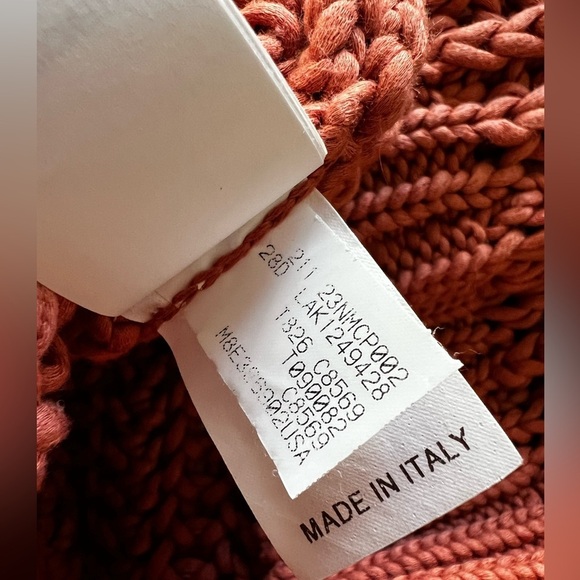 Brunello Cucinelli Woven Terracotta Sunset Handknit Sweater Size Small - Picture 9 of 9